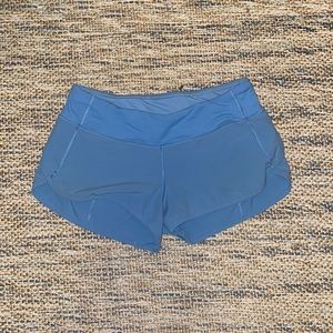 RARE Light Blue Lululemon Speed Up Low-Rise Lined Short 2.5"